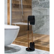 Toiletbutler Staand 18x19.5x64.7cm Zwart/Bruin
