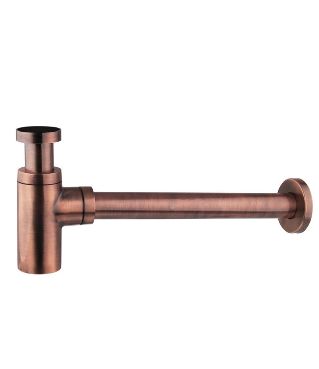 Fonteinset Nila Koper Solid Surface Rechts 40x22x10cm Toiletkraan clickwaste Sifon Koper