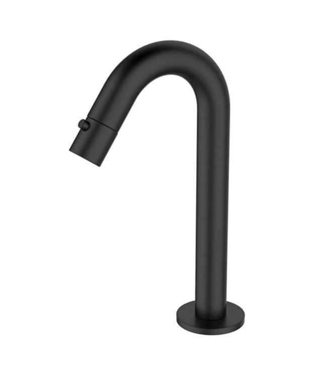 Fonteinset Rhea Rechthoek Links 36.5x18x9cm Toiletkraan Hendel Clickwaste Sifon Mat Zwart