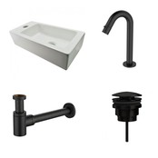 Fonteinset Rhea Rechthoek Links 36.5x18x9cm Toiletkraan Hendel Clickwaste Sifon Mat Zwart Fonteinset Rhea Rechthoek Links 36.5x18x9cm Toiletkraan Hendel Clickwaste Sifon Mat Zwart