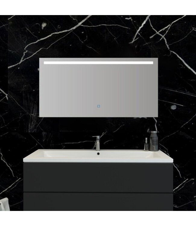 Badkamerspiegel Ambi 120x60cm Geintegreerde LED Verlichting Verwarming Anti Condens Touch Lichtschakelaar Dimbaar