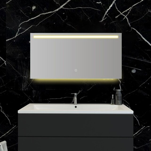 Badkamerspiegel Ambi 120x60cm Geintegreerde LED Verlichting Verwarming Anti Condens Touch Lichtschakelaar Dimbaar Badkamerspiegel Ambi 120x60cm Geintegreerde LED Verlichting Verwarming Anti Condens Touch Lichtschakelaar Dimbaar