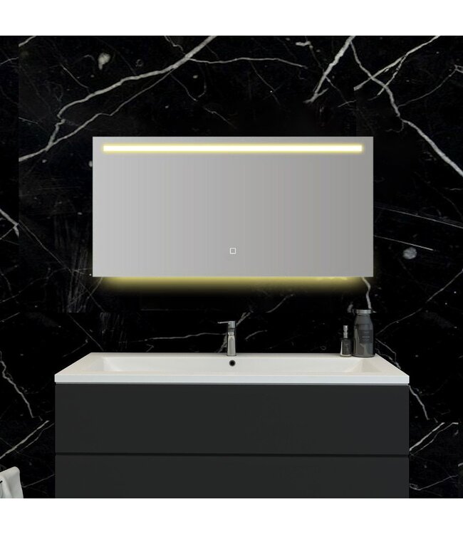 Badkamerspiegel Ambi 120x60cm Geintegreerde LED Verlichting Verwarming Anti Condens Touch Lichtschakelaar Dimbaar