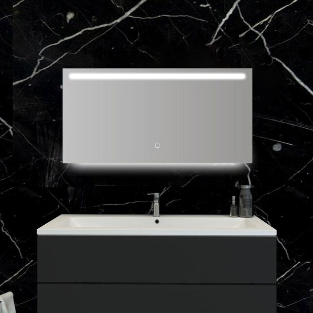 Badkamerspiegel Ambi 120x60cm Geintegreerde LED Verlichting Verwarming Anti Condens Touch Lichtschakelaar Dimbaar Badkamerspiegel Ambi 120x60cm Geintegreerde LED Verlichting Verwarming Anti Condens Touch Lichtschakelaar Dimbaar