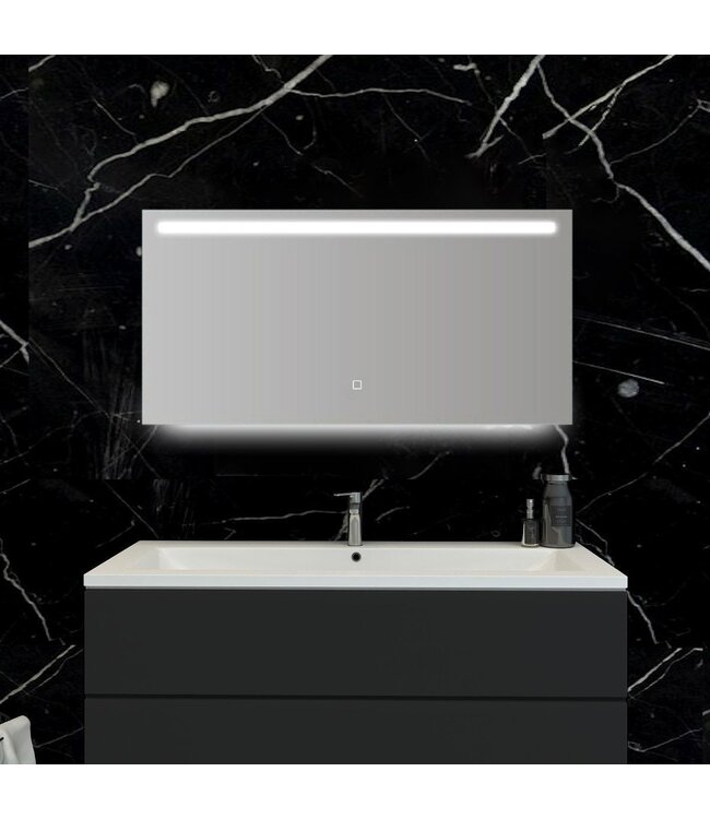 Badkamerspiegel Ambi 120x60cm Geintegreerde LED Verlichting Verwarming Anti Condens Touch Lichtschakelaar Dimbaar