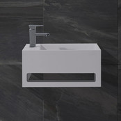 Fontein Toilet Betonlook Kraangat Links met handdoekhouder - Toiletmeubel WC Solid Surface 36x16cm Fontein Toilet Betonlook Kraangat Links met handdoekhouder - Toiletmeubel WC Solid Surface 36x16cm