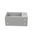 Fontein Toilet Betonlook Kraangat Links met handdoekhouder - Toiletmeubel WC Solid Surface 36x16cm