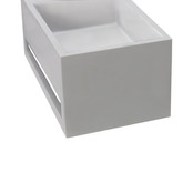 Fontein Toilet Betonlook Kraangat Links met handdoekhouder - Toiletmeubel WC Solid Surface 36x16cm Fontein Toilet Betonlook Kraangat Links met handdoekhouder - Toiletmeubel WC Solid Surface 36x16cm