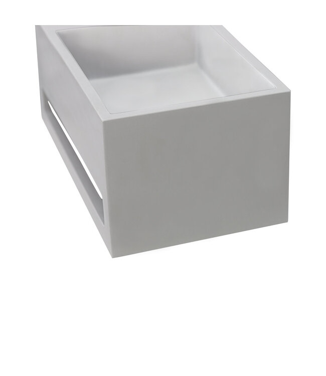 Fontein Toilet Betonlook Kraangat Links met handdoekhouder - Toiletmeubel WC Solid Surface 36x16cm