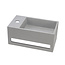 Fontein Toilet Betonlook Kraangat Links met handdoekhouder - Toiletmeubel WC Solid Surface 36x16cm