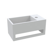 Fontein Toilet Betonlook Kraangat Links met handdoekhouder - Toiletmeubel WC Solid Surface 36x16cm Fontein Toilet Betonlook Kraangat Links met handdoekhouder - Toiletmeubel WC Solid Surface 36x16cm