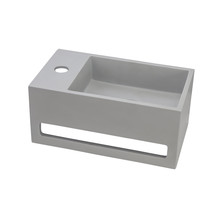 Fontein Toilet - Toiletmeubel Wc Solid Surface - Mat Wit Links 36x16 cm