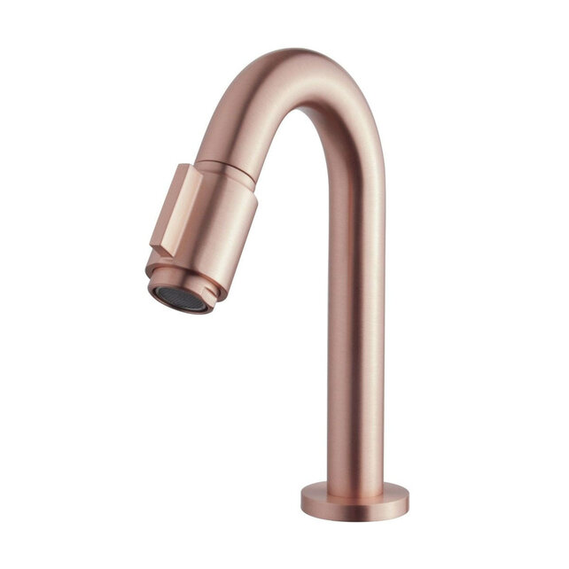 Fonteinset Sima Geborsteld Koper/Betonlook Solid Surface Rechts 35.6x20.3x15.9cm Toiletkraan Hendel Clickwaste Sifon Geborsteld Koper/Betonlook