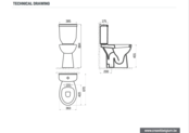 Staand toilet met bidet mindervaliden Extra hoog compleet set Duoblok Onderpot met bidet + Reservoir incl softclose toiletbril OA