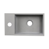 Fontein Toilet - Toiletmeubel WC Solid Surface 36x16cm - Mat Zwart Links