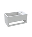 Fontein Toilet - Toiletmeubel WC Solid Surface 36x16cm - Mat Zwart Links