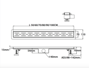RVS Douchegoot 80x11x7 cm compleet met Flens Uitneembaar Sifon + uitneembaar haarfilter