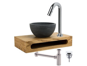 Mini Toilet Fonteinset Parro Chroom Lupo 40x22x8cm