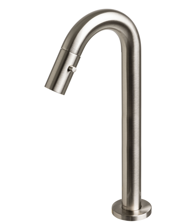 Mini Toilet Fonteinset Parro RVS Lupo 40x22x8cm Planchet massief hout met Handdoekhouder met Waskom natuursteen