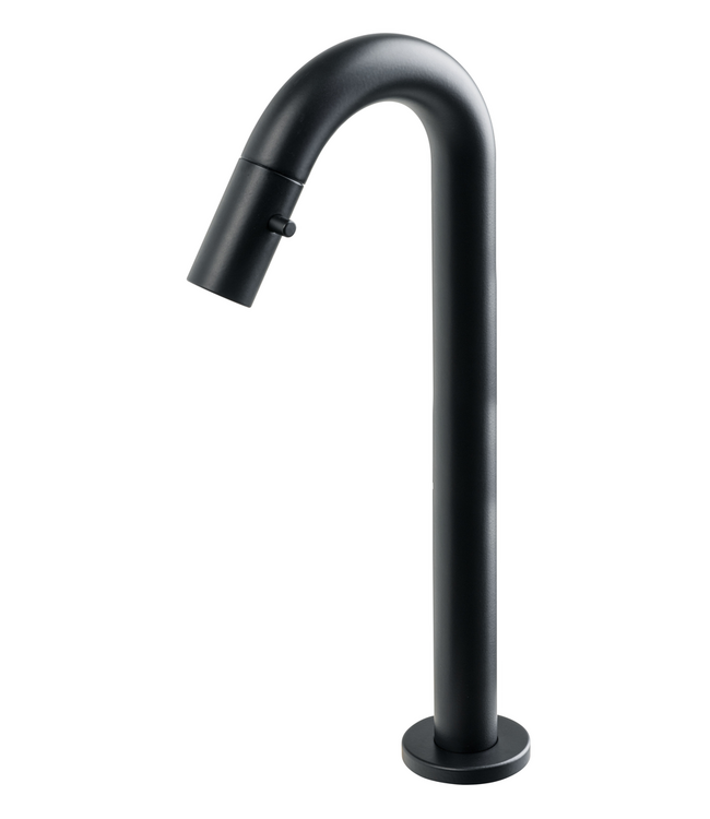 SANI-SUPPLY Mini Toilet Fonteinset Parro Zwart Lupo 40x22x8cm Planchet massief hout met Handdoekhouder met Waskom natuursteen