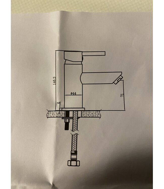 Creavit Aloni Wastafelkraan Laag Chroom eenhendel bediening warm en koud mengkraan.