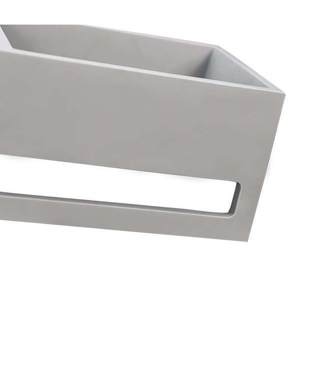 Fontein Toilet - Toiletmeubel WC Solid Surface 36x16cm - Betonlook Rechts