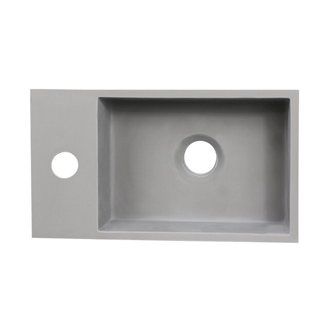 Fontein Toilet - Toiletmeubel WC Solid Surface 36x16cm - Betonlook Rechts Fontein Toilet - Toiletmeubel WC Solid Surface 36x16cm - Betonlook Rechts