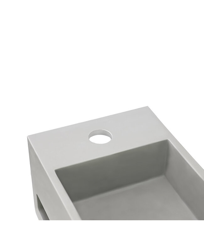 Fontein Toilet - Toiletmeubel WC Solid Surface 36x16cm - Betonlook Rechts