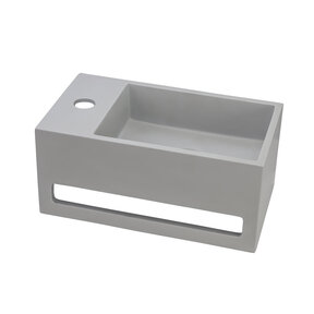 Fontein Toilet - Toiletmeubel WC Solid Surface 36x16cm - Betonlook Rechts