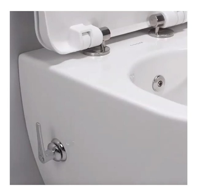 Creavit Toiletset met Bidet Koud Wit - Randloos Hangtoilet Creavit FE322 met geïntegreerd bidetkraan koud + Inbouwreservoir en drukplaat
