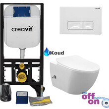 Creavit Toiletset met Bidet Koud Wit - Randloos Hangtoilet Creavit FE322