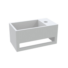 Fontein Toilet - Toiletmeubel Wc Solid Surface - Mat Wit Rechts 36x16 cm