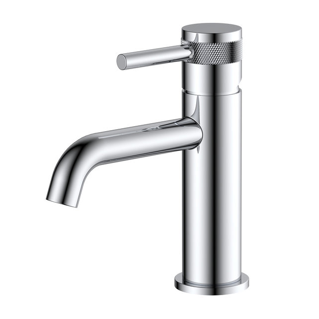 Wastafelkraan Amore Opbouw Laag Rond Chroom 1 Greeps