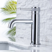 Wastafelkraan Amore Opbouw Laag Rond Chroom 1 Greeps