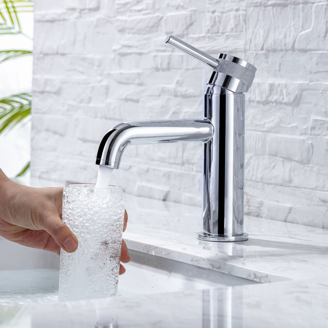 Wastafelkraan Amore Opbouw Laag Rond Chroom 1 Greeps