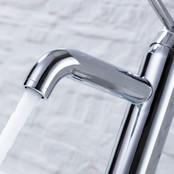 Wastafelkraan Amore Opbouw Laag Rond Chroom 1 Greeps