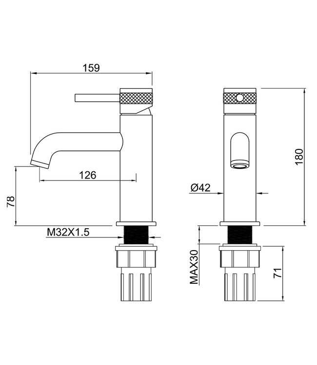 Wastafelkraan Amore Opbouw Laag Rond Chroom 1 Greeps