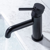 Wastafelkraan Amore Opbouw Laag Rond Mat Zwart 1 Greeps