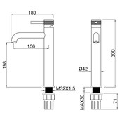 Wastafelkraan Amore Opbouw Hoog Rond Mat Zwart 1 Greeps