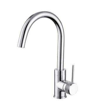 SANETTI Keukenkraan Amore Mengkraan Rond Chroom Messing Eengreeps Draaibaar Uitloop
