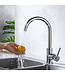 Keukenkraan Amore Mengkraan Rond Chroom Messing Eengreeps Draaibaar Uitloop