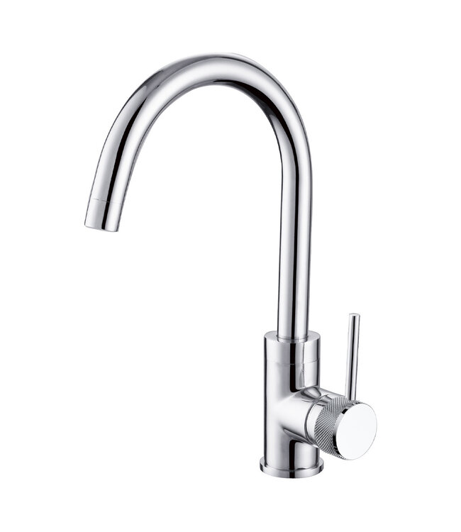 Keukenkraan Amore Mengkraan Rond Mat Zwart Messing Eengreeps Draaibaar Uitloop