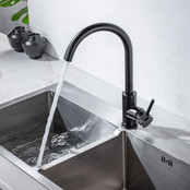 Keukenkraan Amore Mengkraan Rond Mat Zwart Messing Eengreeps Draaibaar Uitloop Keukenkraan Amore Mengkraan Rond Mat Zwart Messing Eengreeps Draaibaar Uitloop