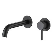 Wastafelkraan Amore Inbouw Mat Zwart Mengkraan Rond 1 Greeps