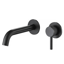 Wastafelkraan Amore Inbouw Mat Zwart Mengkraan Rond 1 Greeps