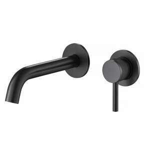 Wastafelkraan Amore Inbouw Mat Zwart Mengkraan Rond 1 Greeps