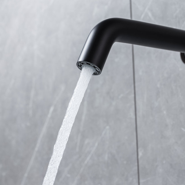 Wastafelkraan Amore Inbouw Mat Zwart Mengkraan Rond 1 Greeps