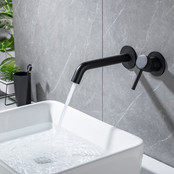 Wastafelkraan Amore Inbouw Mat Zwart Mengkraan Rond 1 Greeps