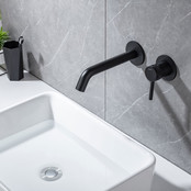 Wastafelkraan Amore Inbouw Mat Zwart Mengkraan Rond 1 Greeps