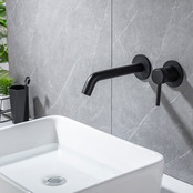 Wastafelkraan Amore Inbouw Mat Zwart Mengkraan Rond 1 Greeps